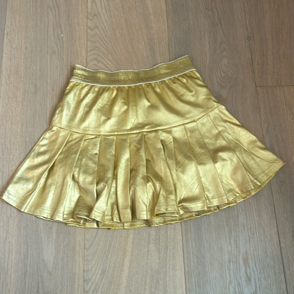 metallic gold pleated skirt size 12